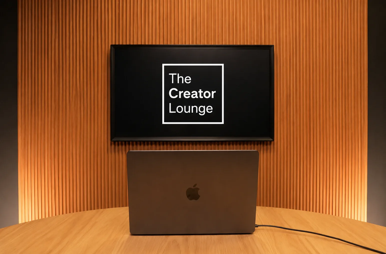 Branded Screen setup in The Den